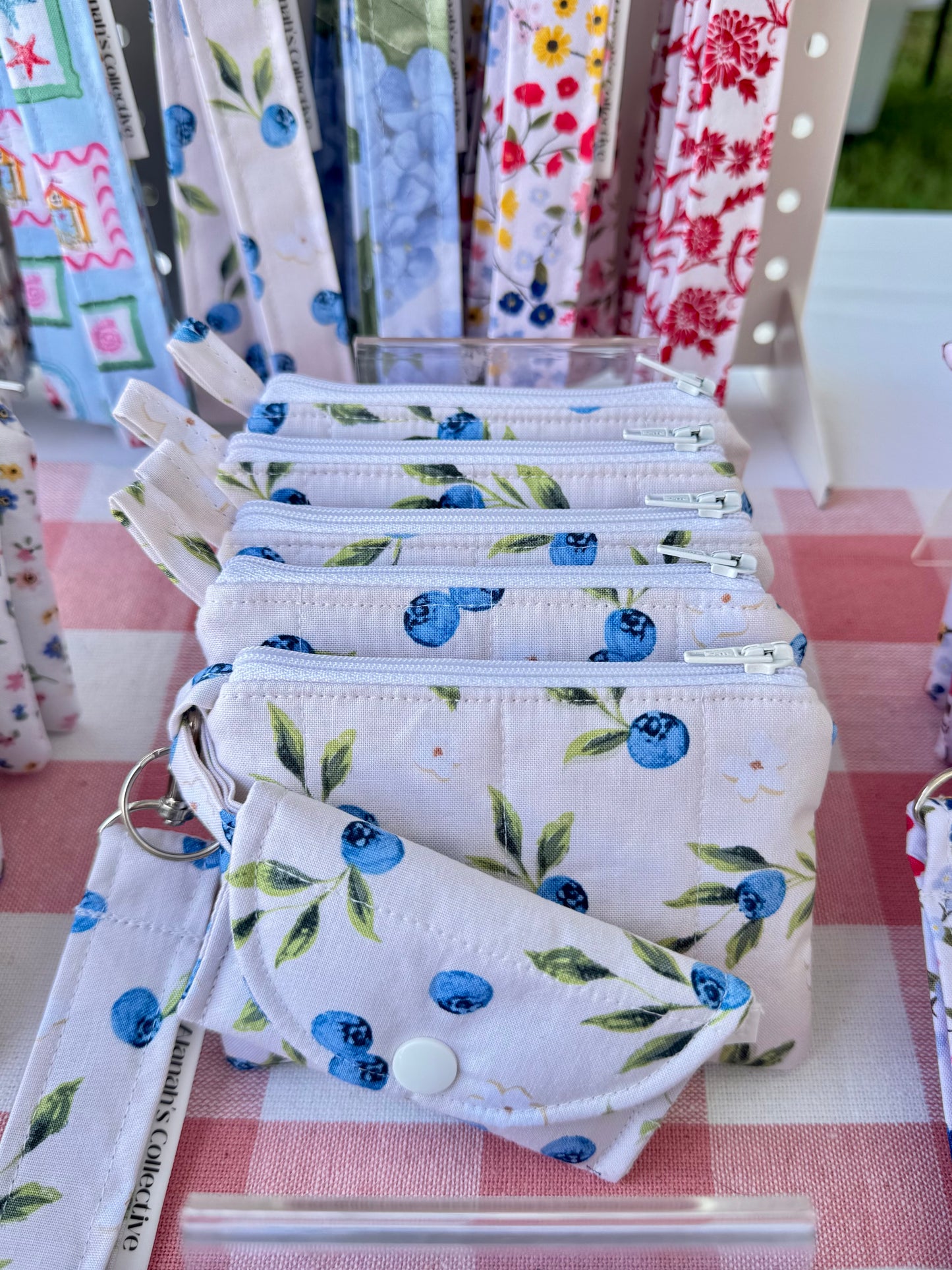 Blueberries Mini Keychain Wallet