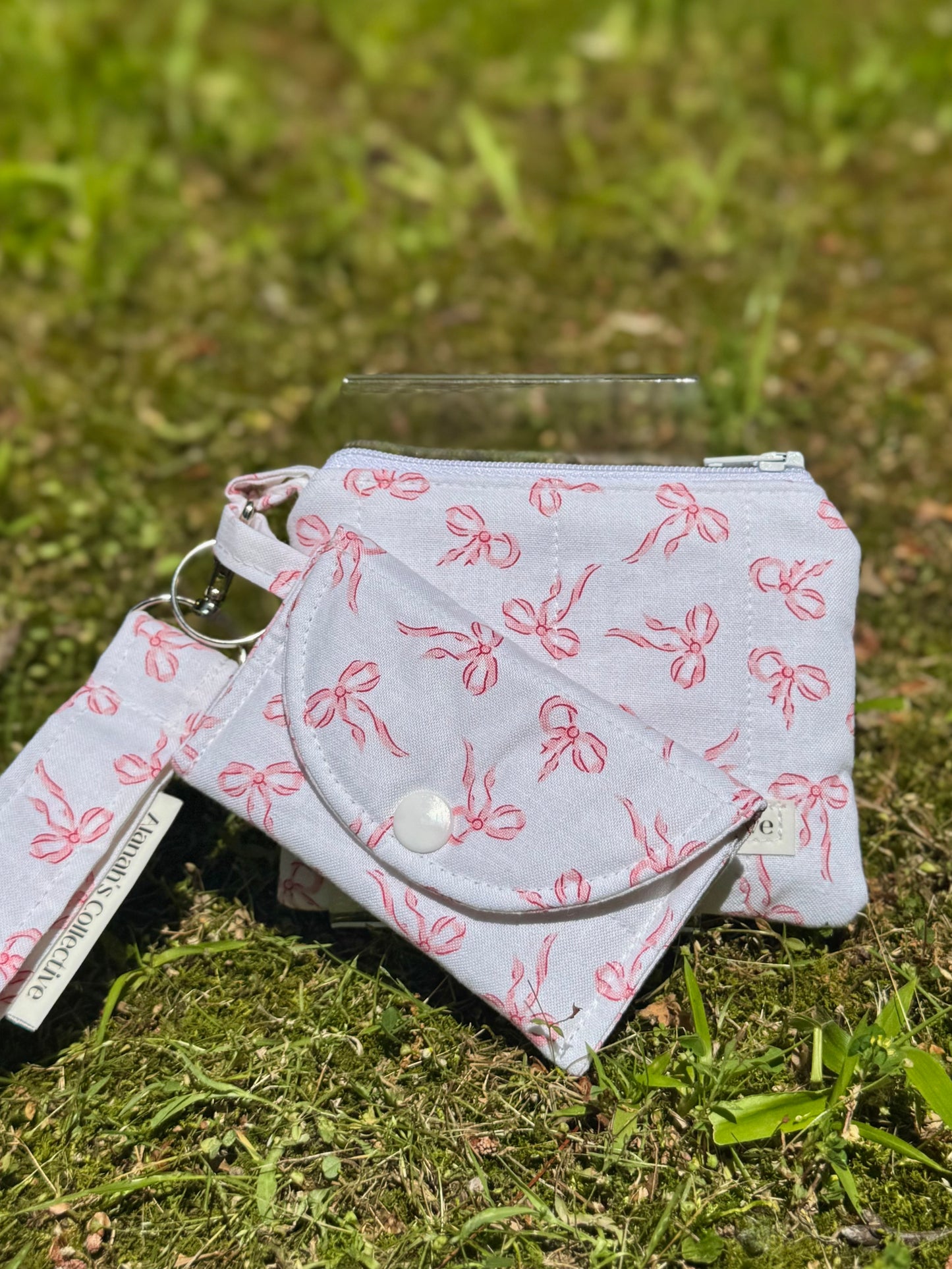 Pink Bows Mini Keychain Wallet