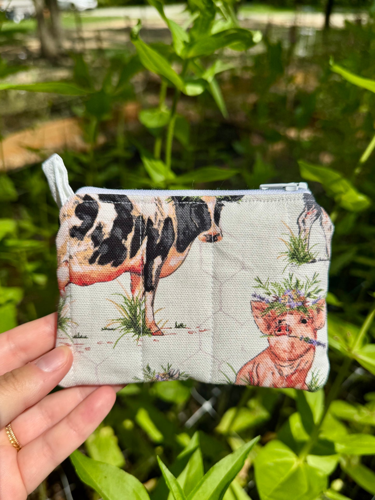 Springtime Farm Animals Mini Keychain Wallet