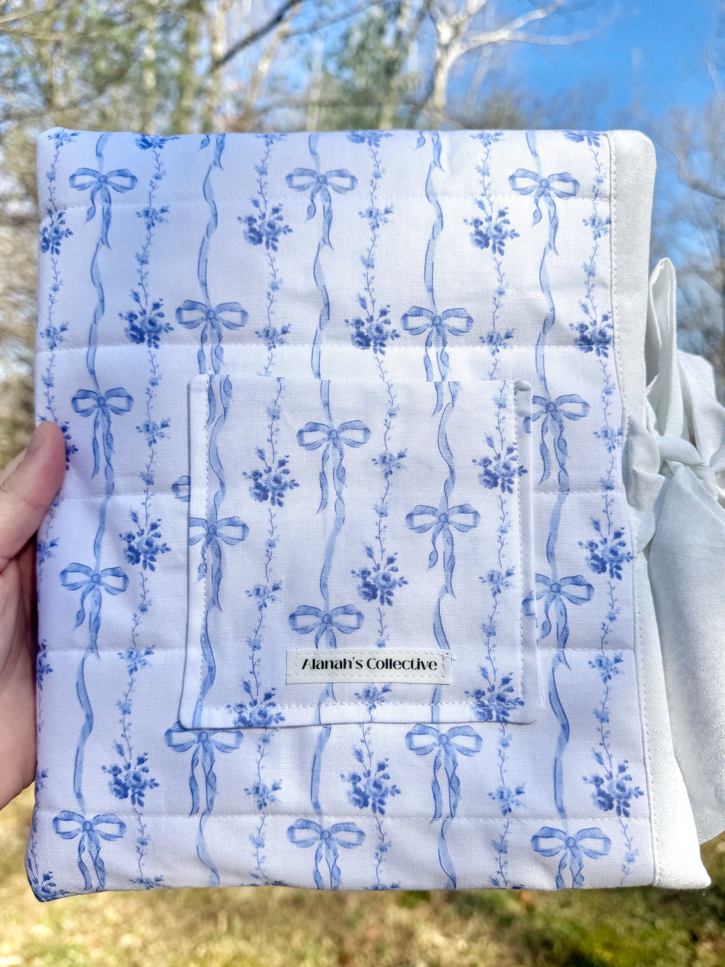 Blue Bows Small Bible/Book Sleeve