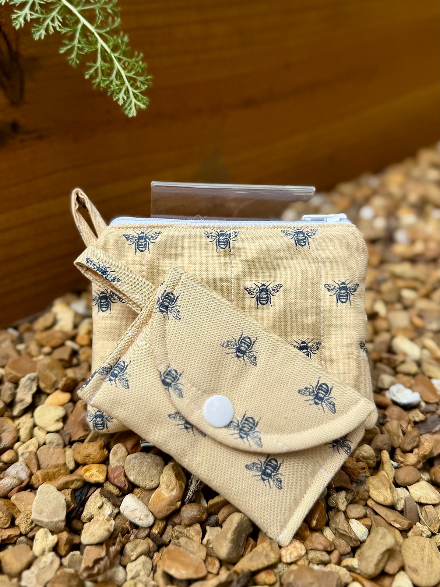 Autumn Bees Mini Keychain Wallet