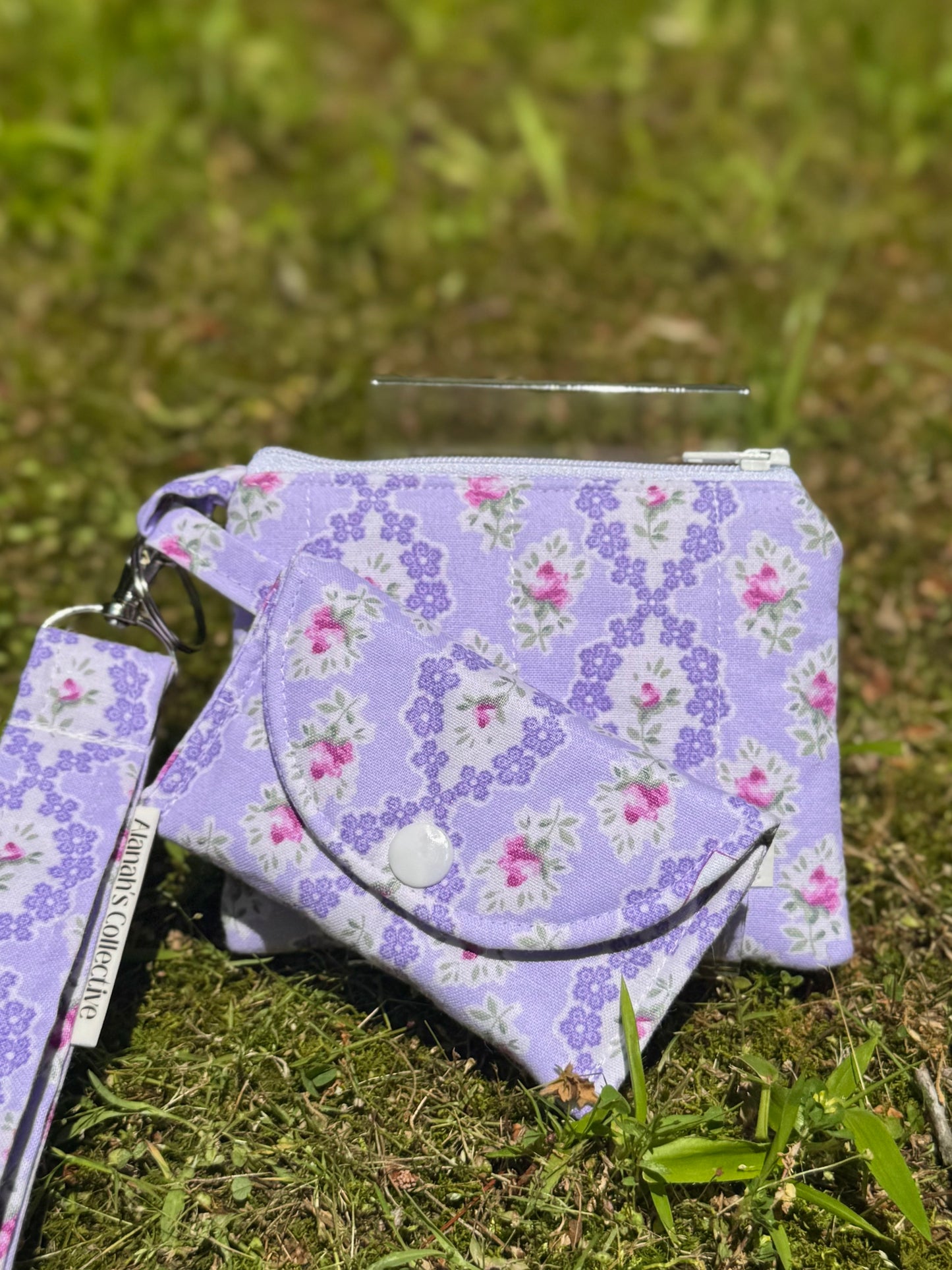 Lovely Lavender Mini Keychain Wallet