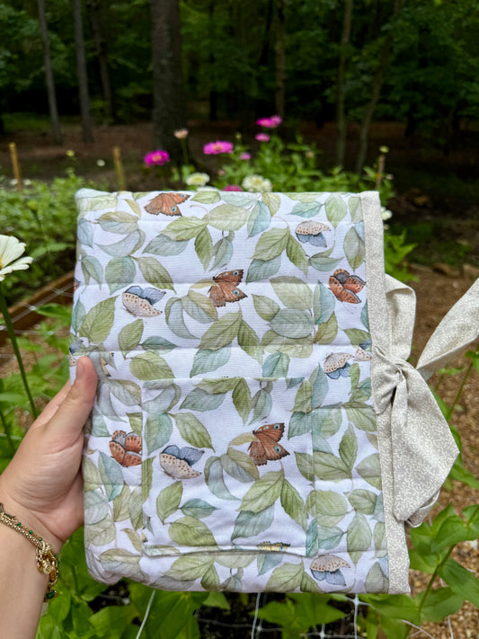 Messenger Butterflies (Brown Lining Fabric) Large Bible/Book Sleeve