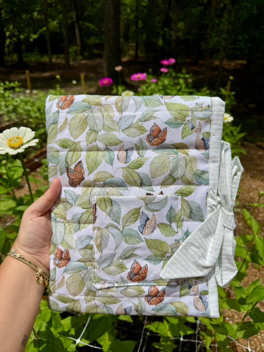 Messenger Butterflies (White Lining Fabric) Large Bible/Book Sleeve
