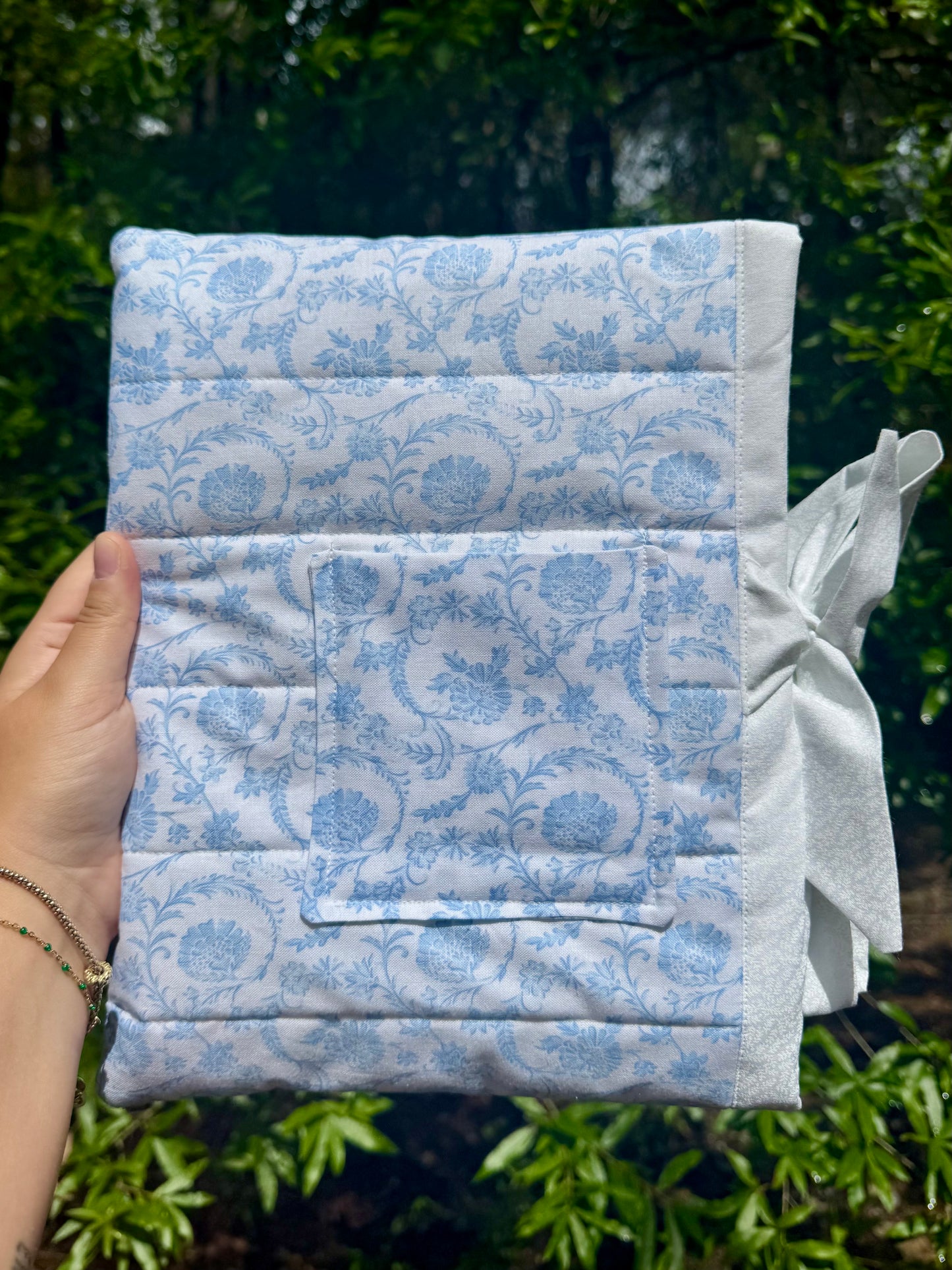 Pretty in Blue Large Bible/Book Sleeve