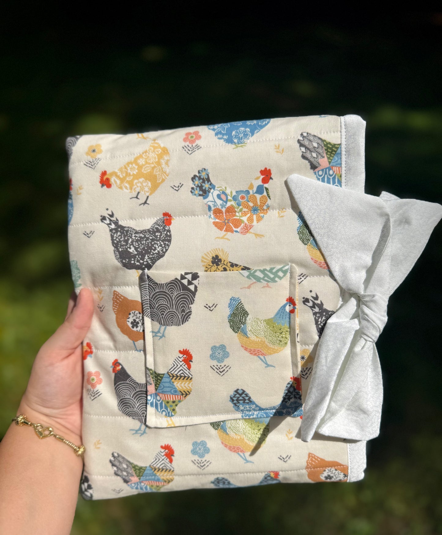Springtime Chickens Large Bible/Book Sleeve
