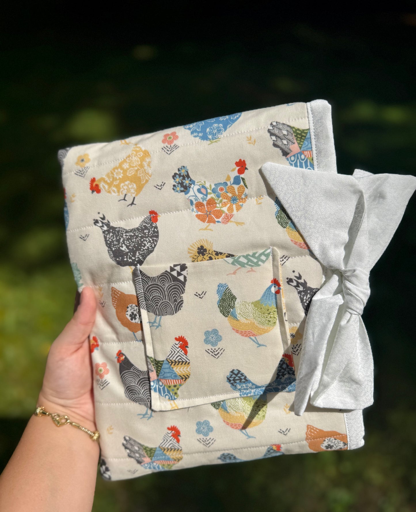 Springtime Chickens Large Bible/Book Sleeve