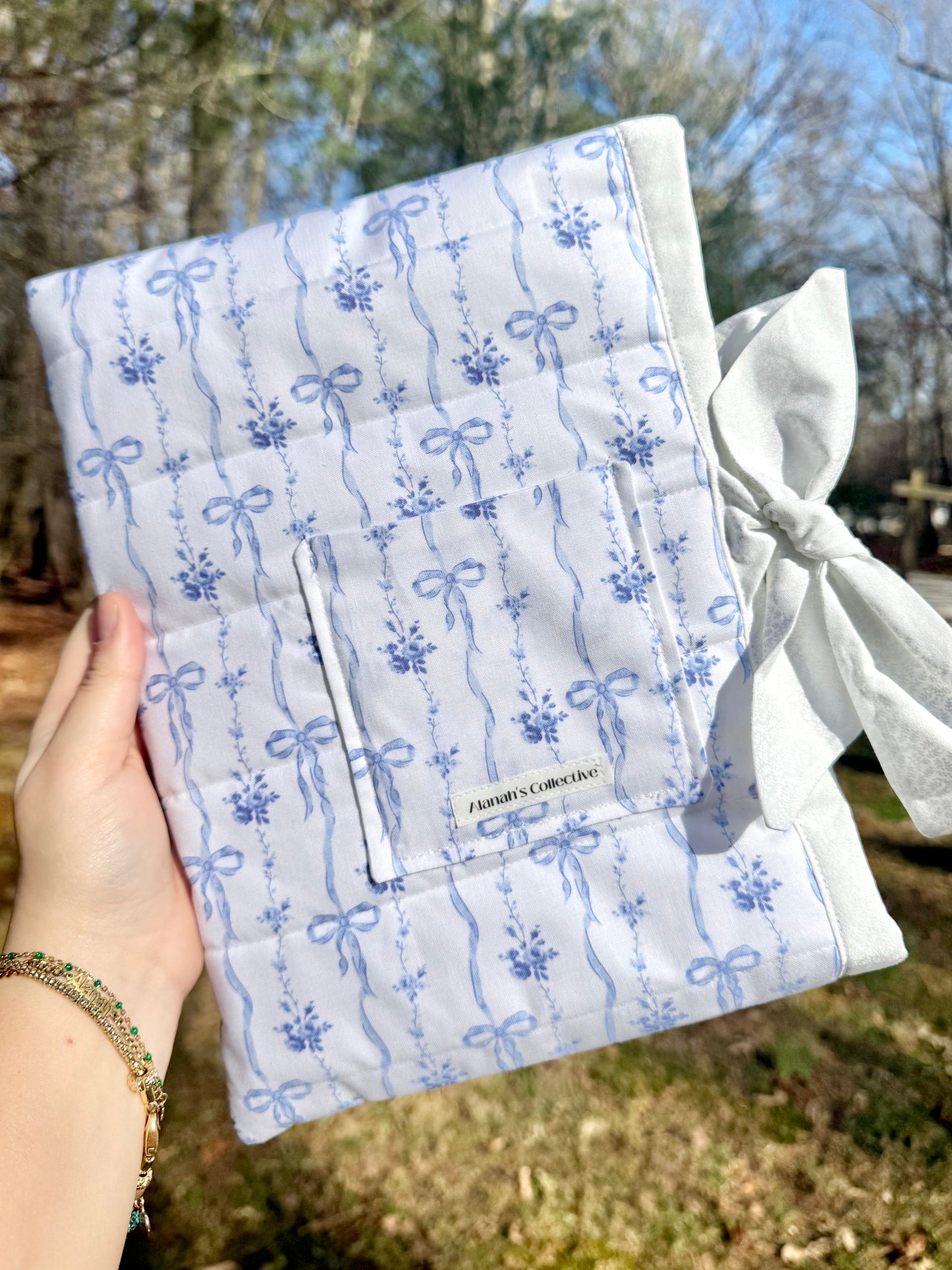Blue Bows Large Bible/Book Sleeve