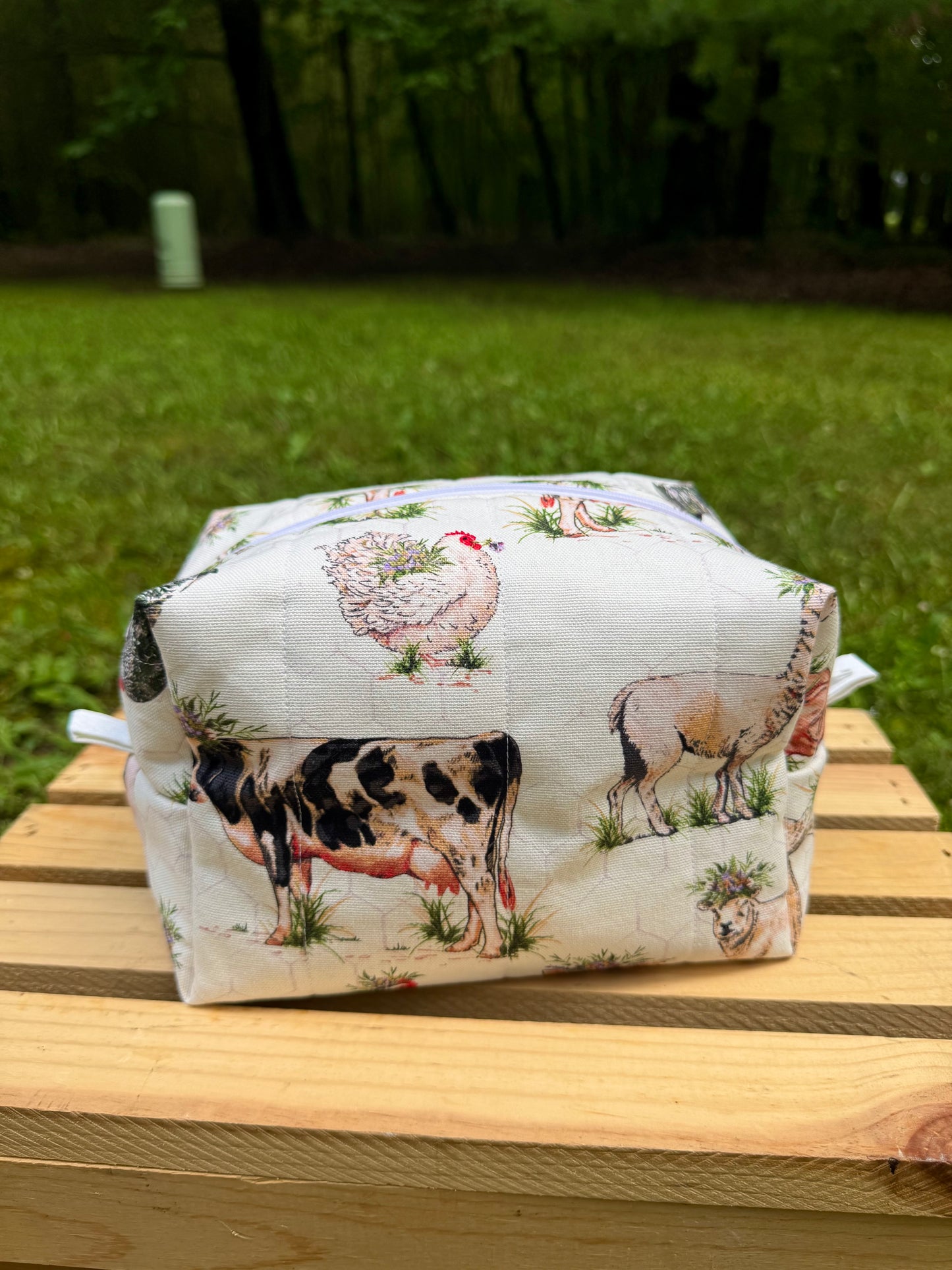 Springtime Farm Animals Makeup Bag