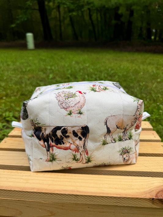 Springtime Farm Animals Makeup Bag