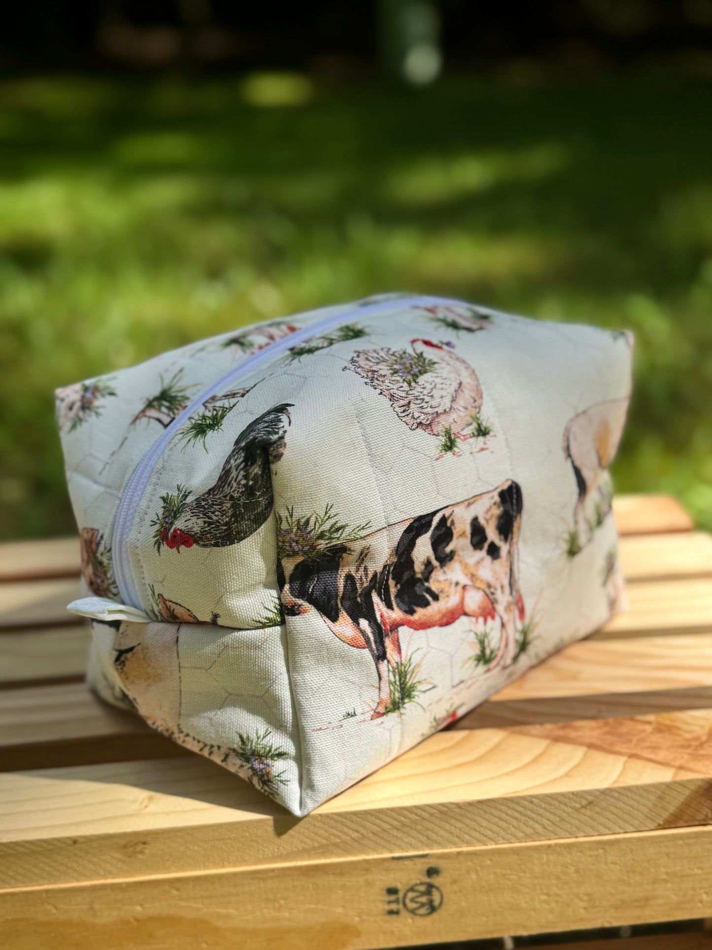 Springtime Farm Animals Makeup Bag