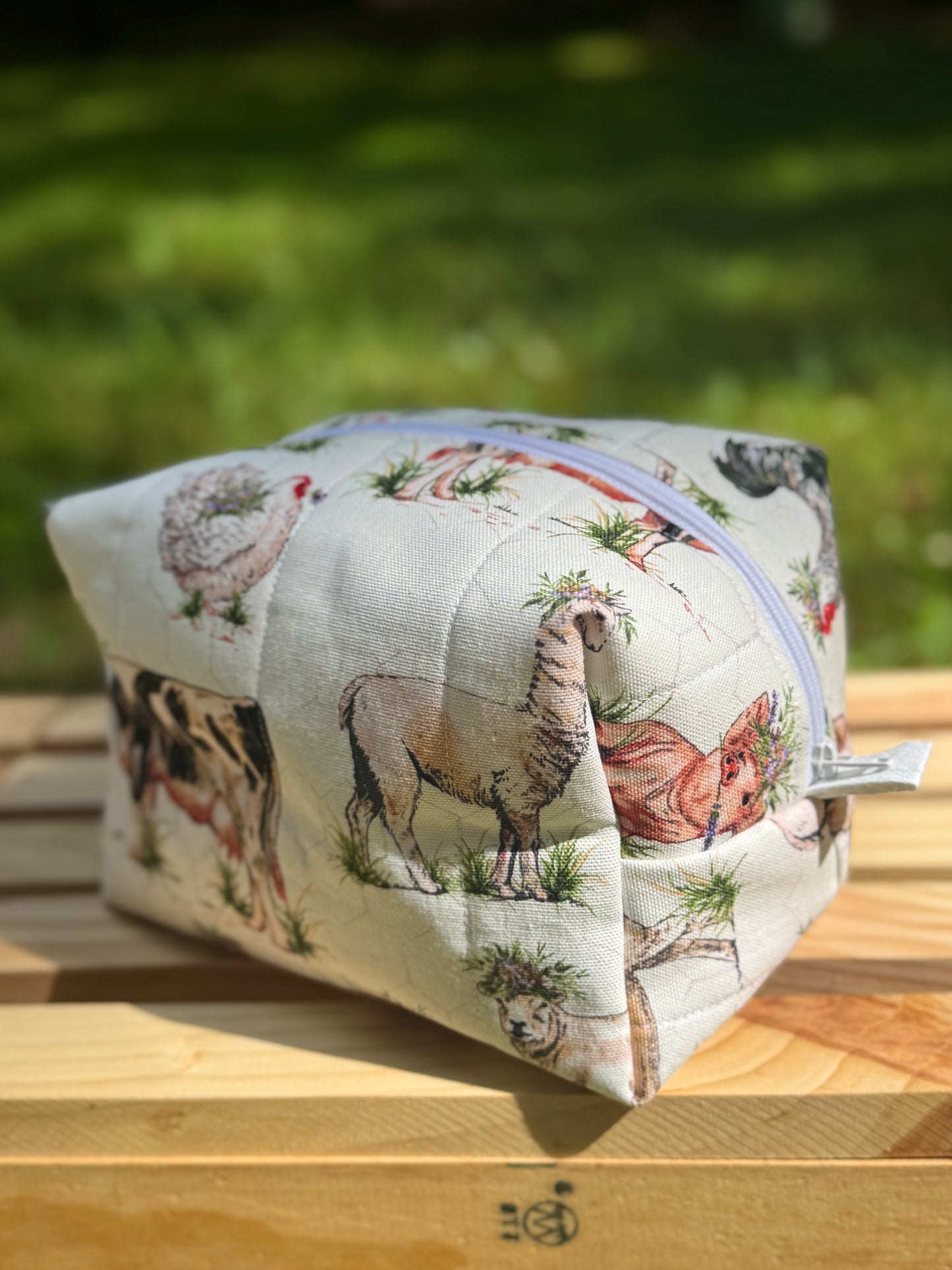 Springtime Farm Animals Makeup Bag