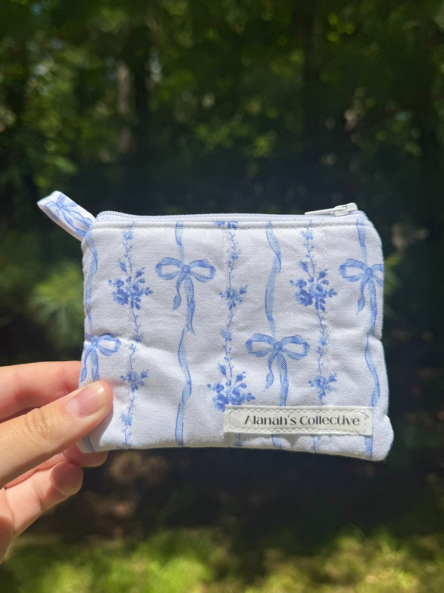 Blue Bows Mini Keychain Wallet