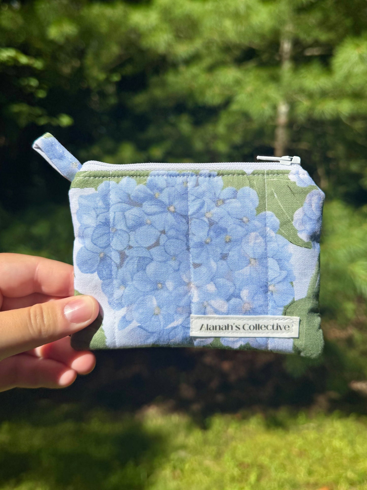 Blue Hydrangeas Mini Keychain Wallet