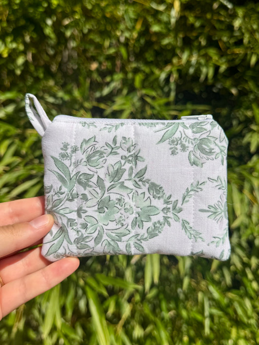 Green Leaves Mini Keychain Wallet