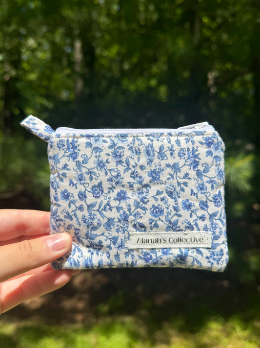 Porcelain Florals Mini Keychain Wallet