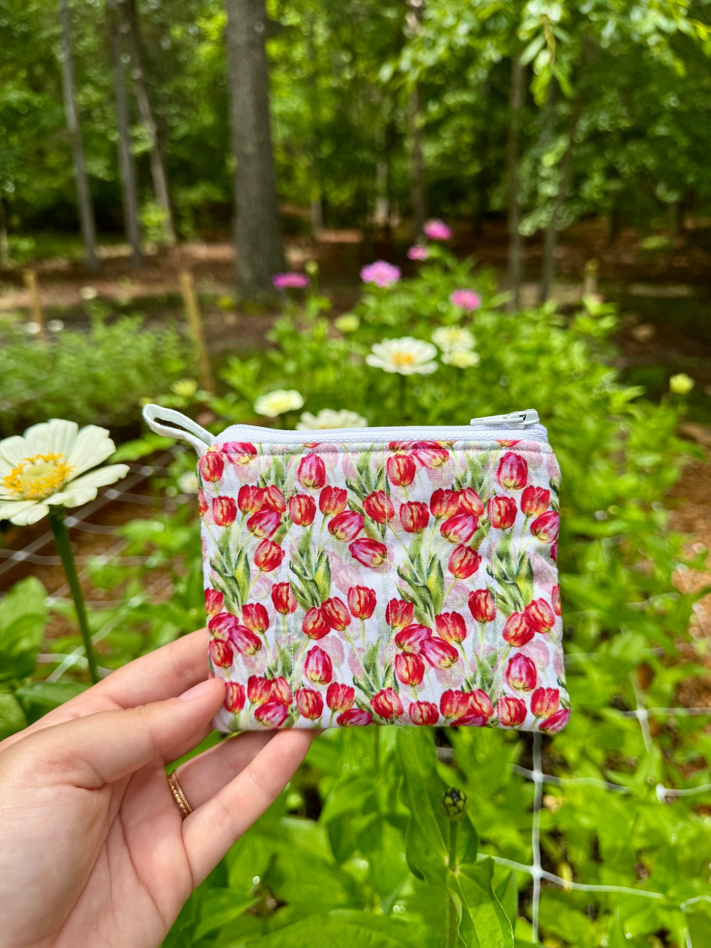 Spring Tulips Mini Keychain Wallet