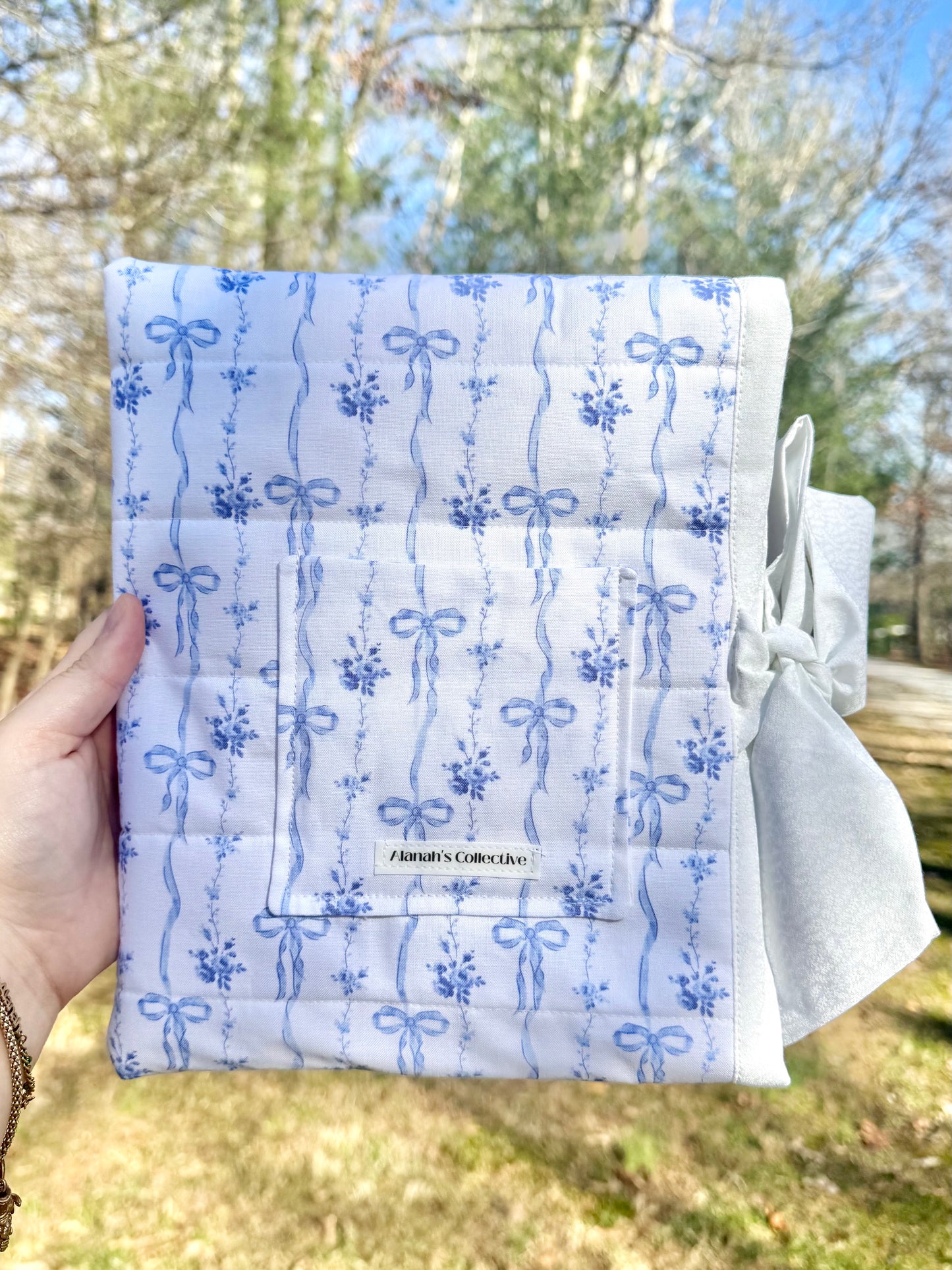 Blue Bows Small Bible/Book Sleeve