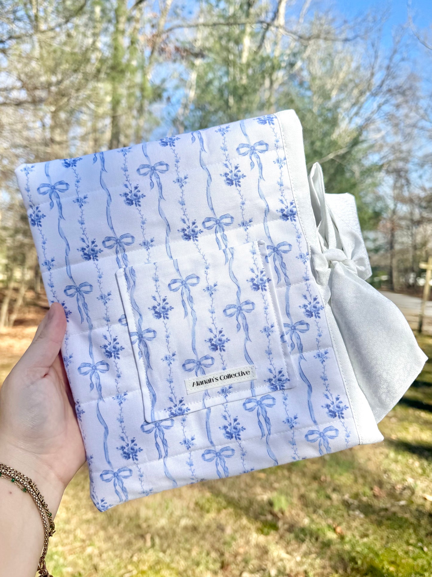 Blue Bows Small Bible/Book Sleeve