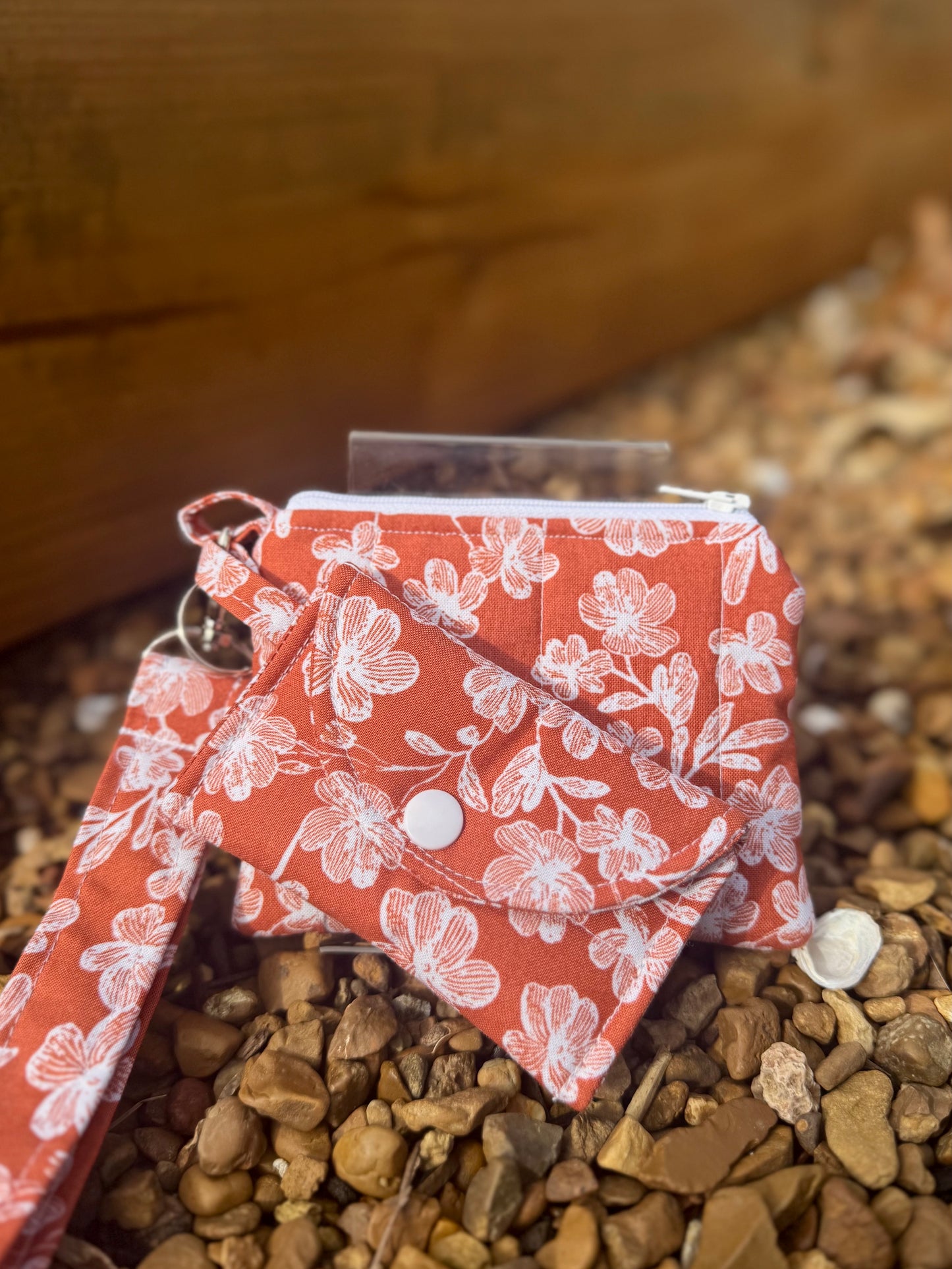 Terracotta Blooms Mini Keychain Wallet