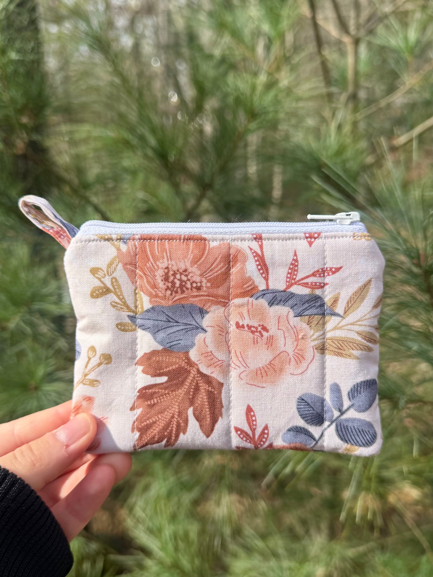 Boho Autumn Florals Mini Keychain Wallet