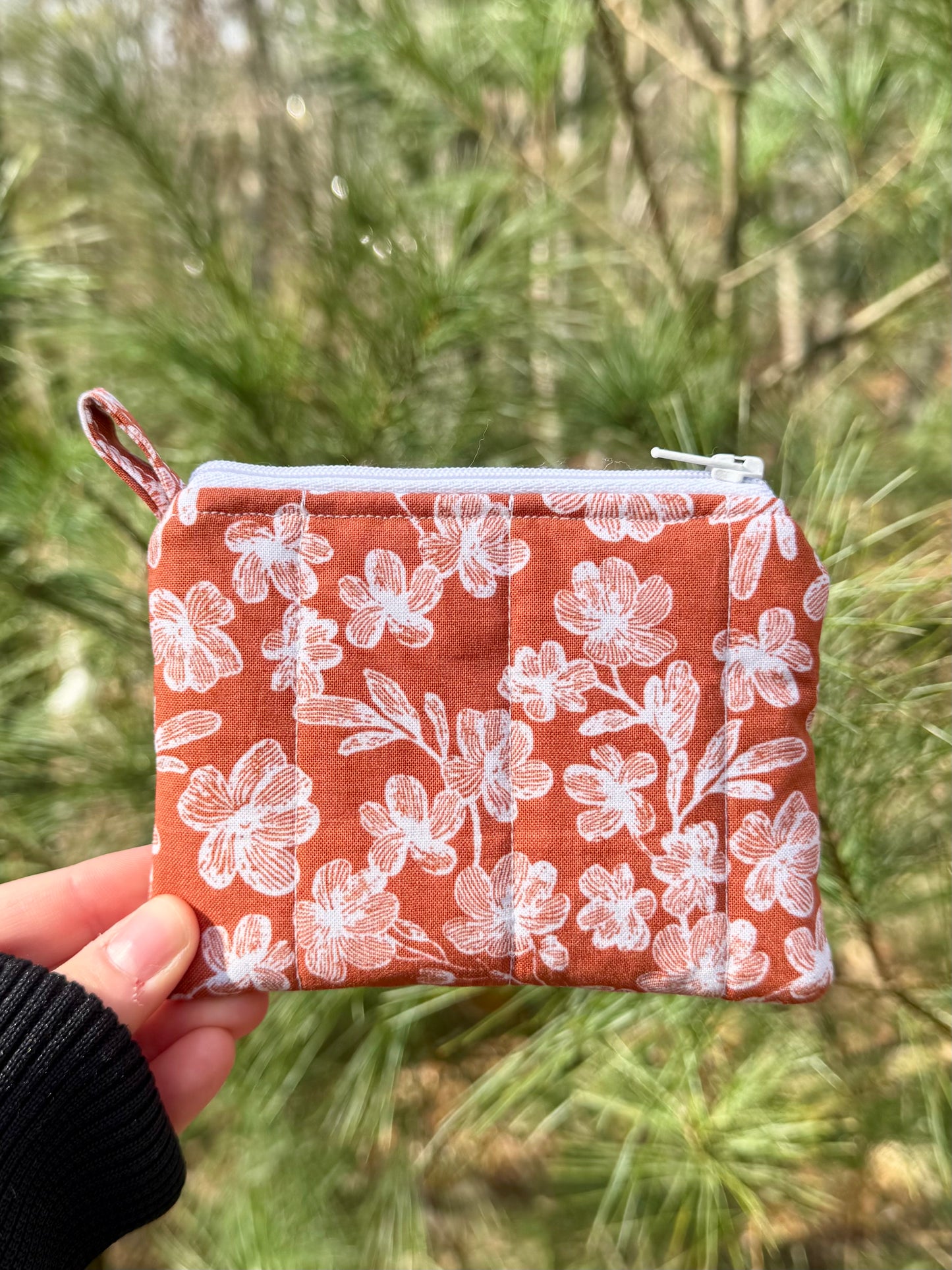 Terracotta Blooms Mini Keychain Wallet