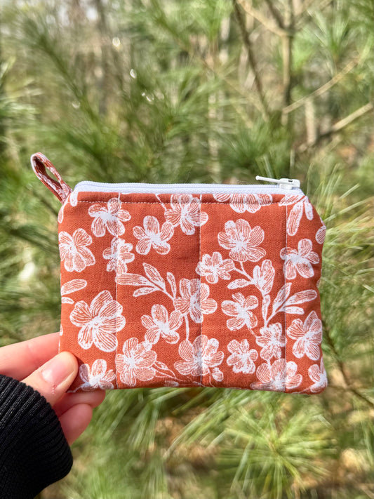 Terracotta Blooms Mini Keychain Wallet