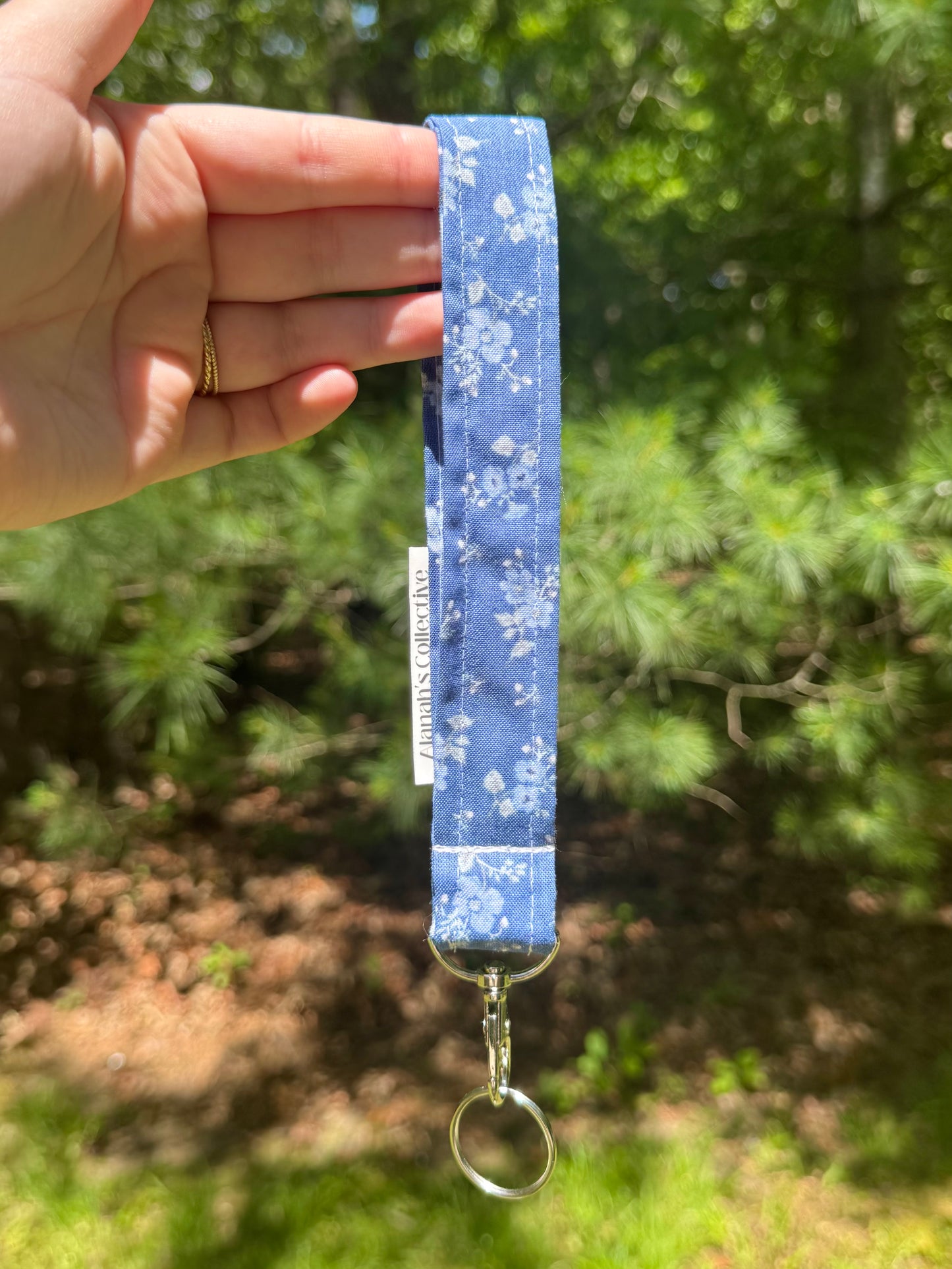 Blue Blossoms Wristlet