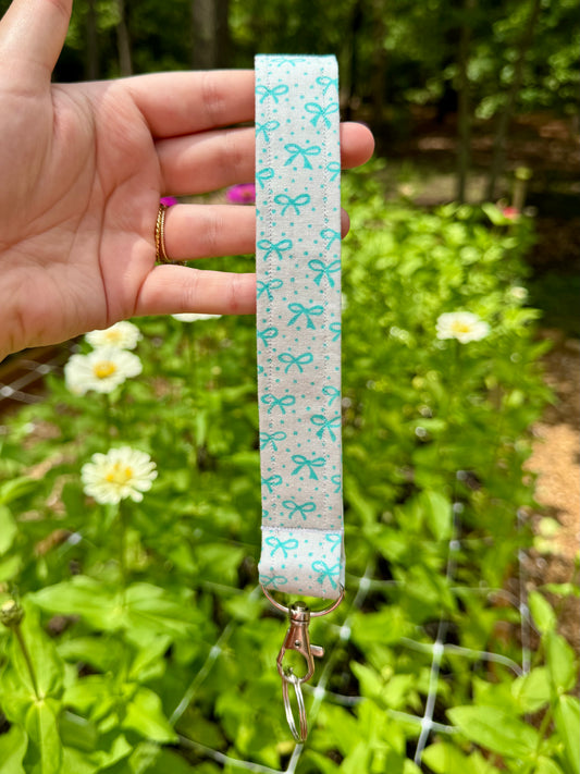 Blue Bows Wristlet