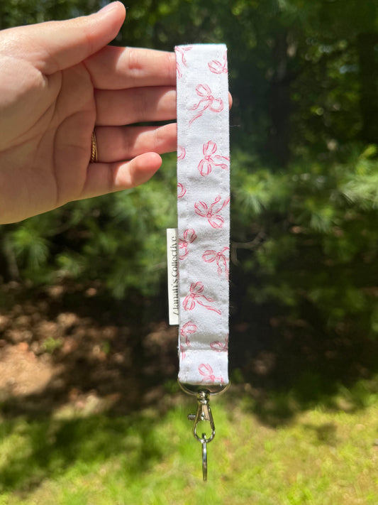 Pink Bows Wristlet