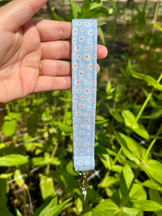 Blue Daisies Wristlet