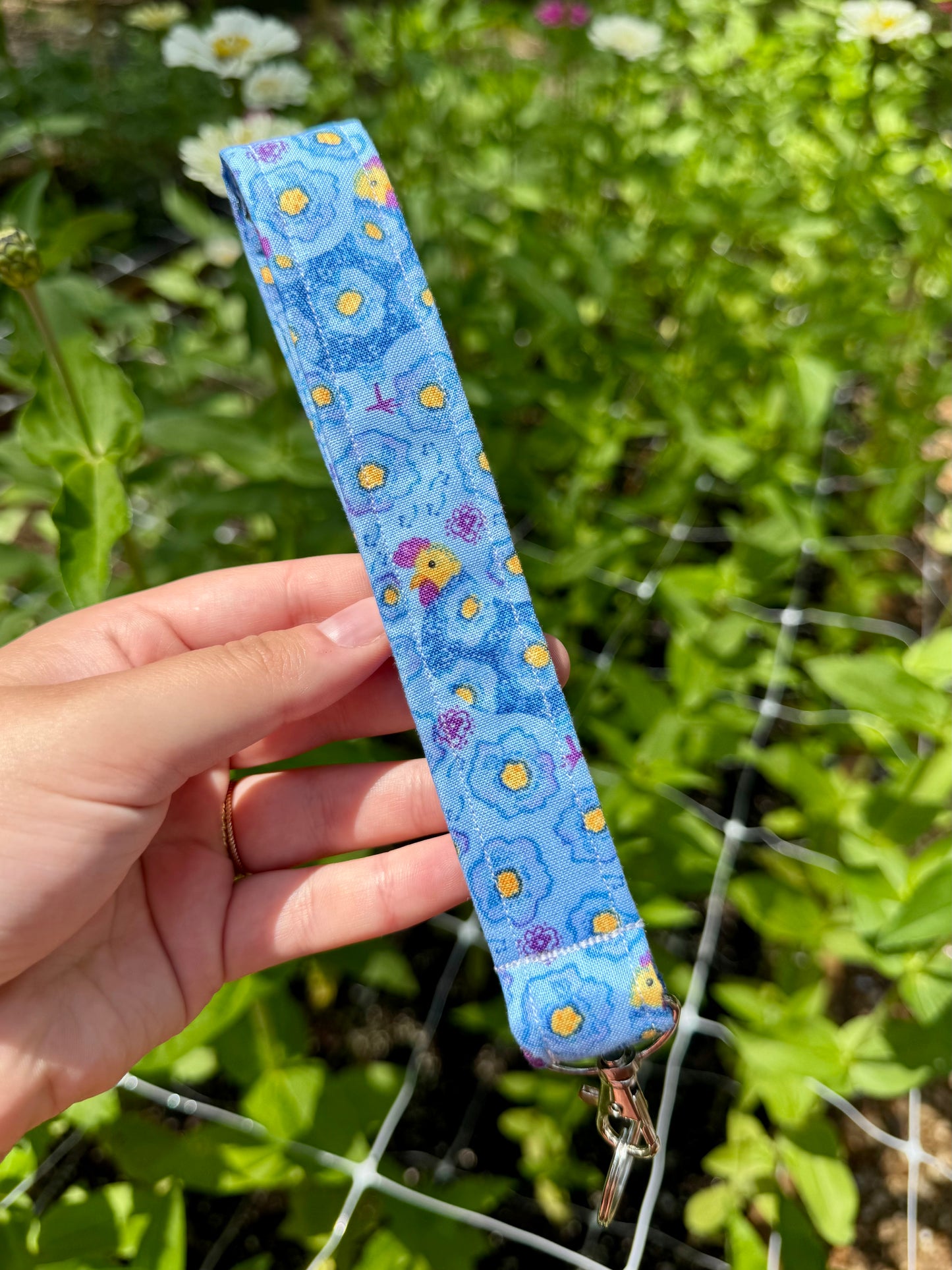 Floral Chickens Wristlet