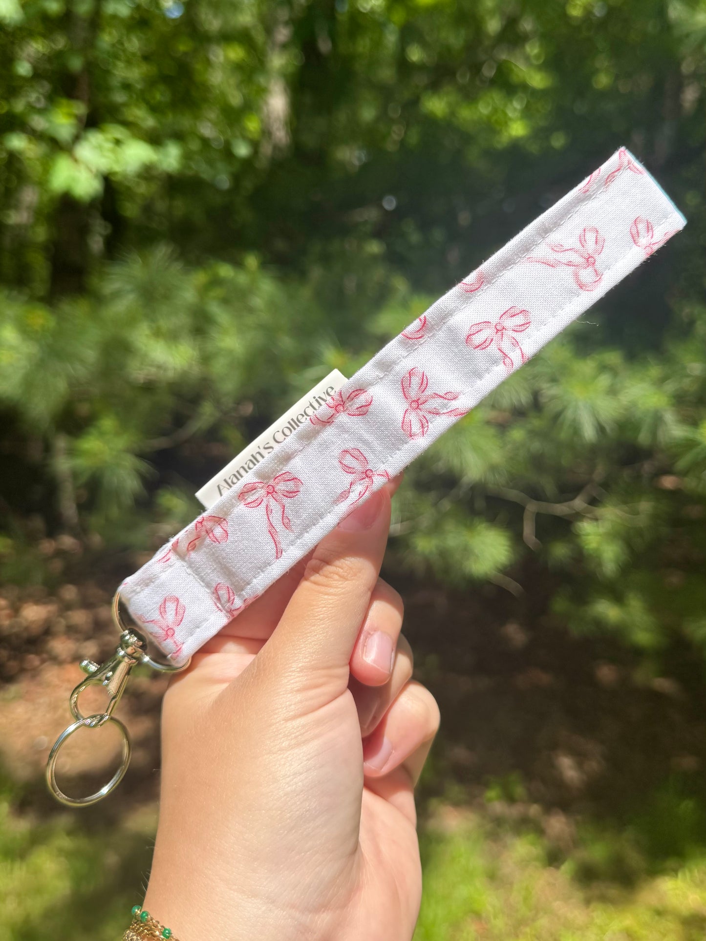 Pink Bows Wristlet